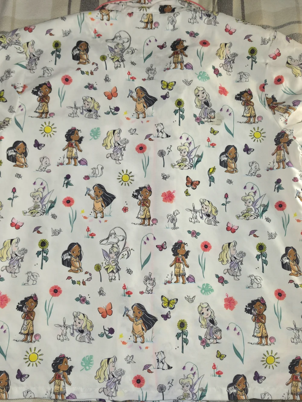 Disney White Pajama Top with Multicolor Princess Print - Picture 6 of 6